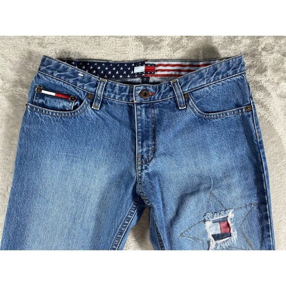 Tommy Hilfiger Women’s American Flag Patchwork Jeans - Size 7 - Picture 7 of 15